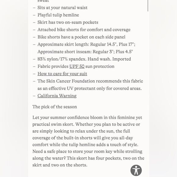 Land's End Plus Size tulip hem swim skort 4 pockets shorts BLACK  extra small - Picture 11 of 12